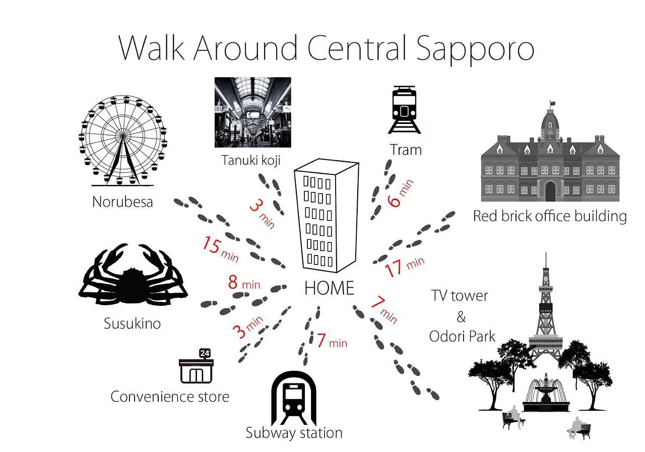 Appartamento Ogisaka Minami 3 Jo Sapporo Giappone